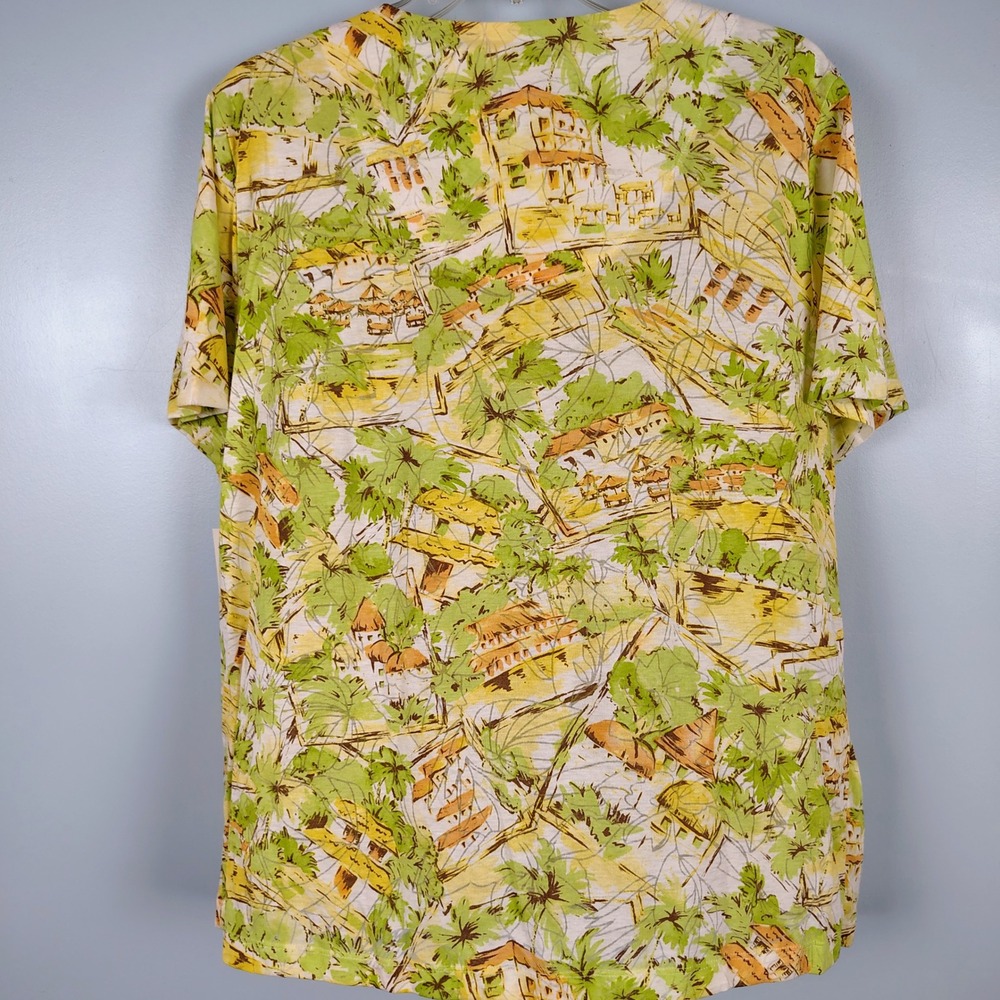 NWT Alfred Dunner Womens 1X Fresh Picked V-Neck Top Tropical Sequin Coastal 1X - Picture 7 of 10